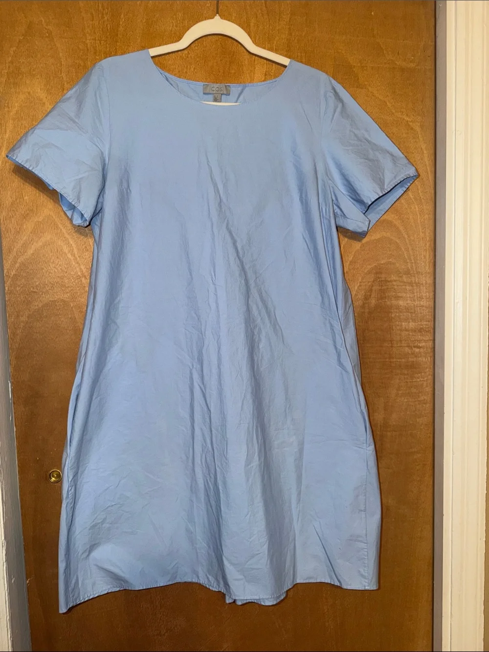 COS Light Blue Short-Sleeve Mini Dress - Picture 1 of 3